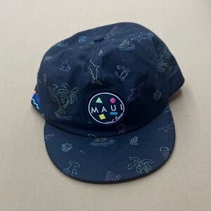 Maui and Sons Black Hat with Colorful Accents cannonball flip up brim
